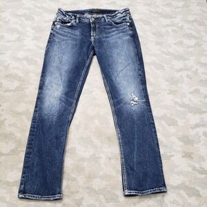 Silver Jeans Women's Straight Leg Blue Jeans